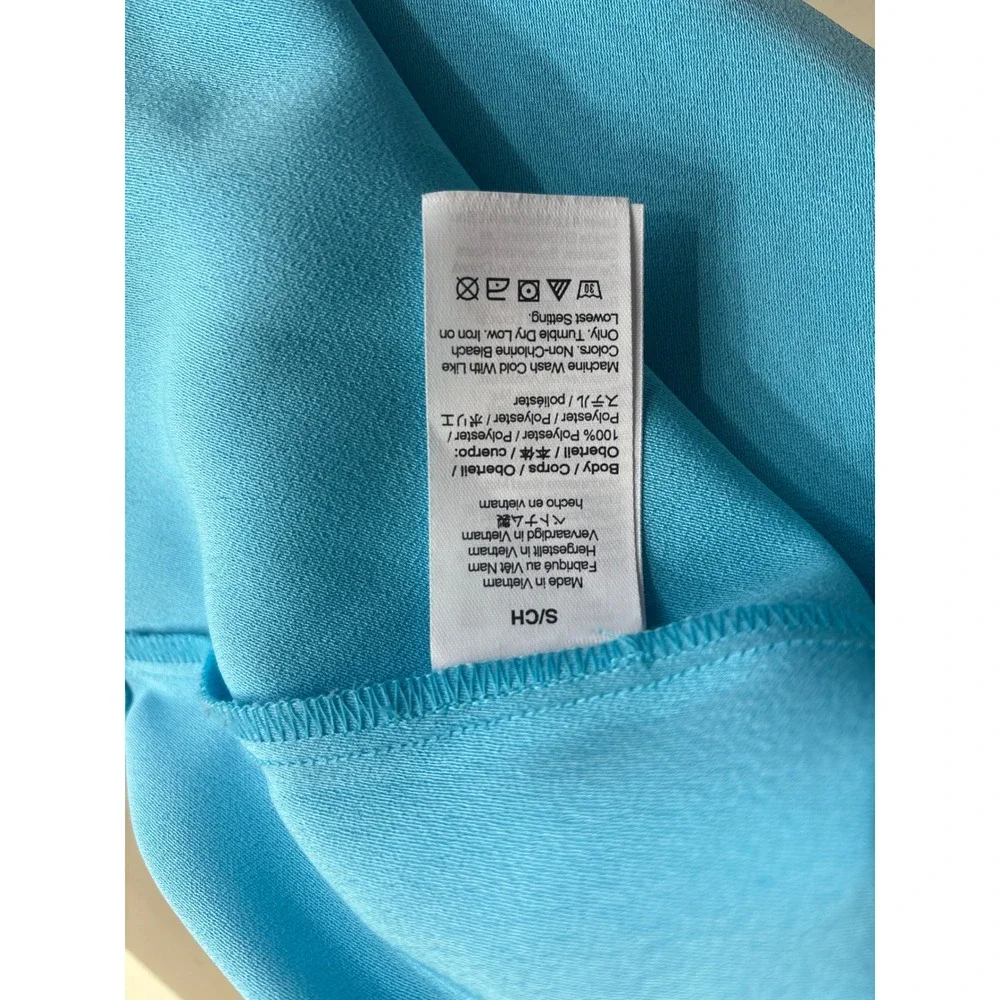 J. Crew‎ Womens Sleeveless Ruffle Collar Button Blouse Top Turquoise Small